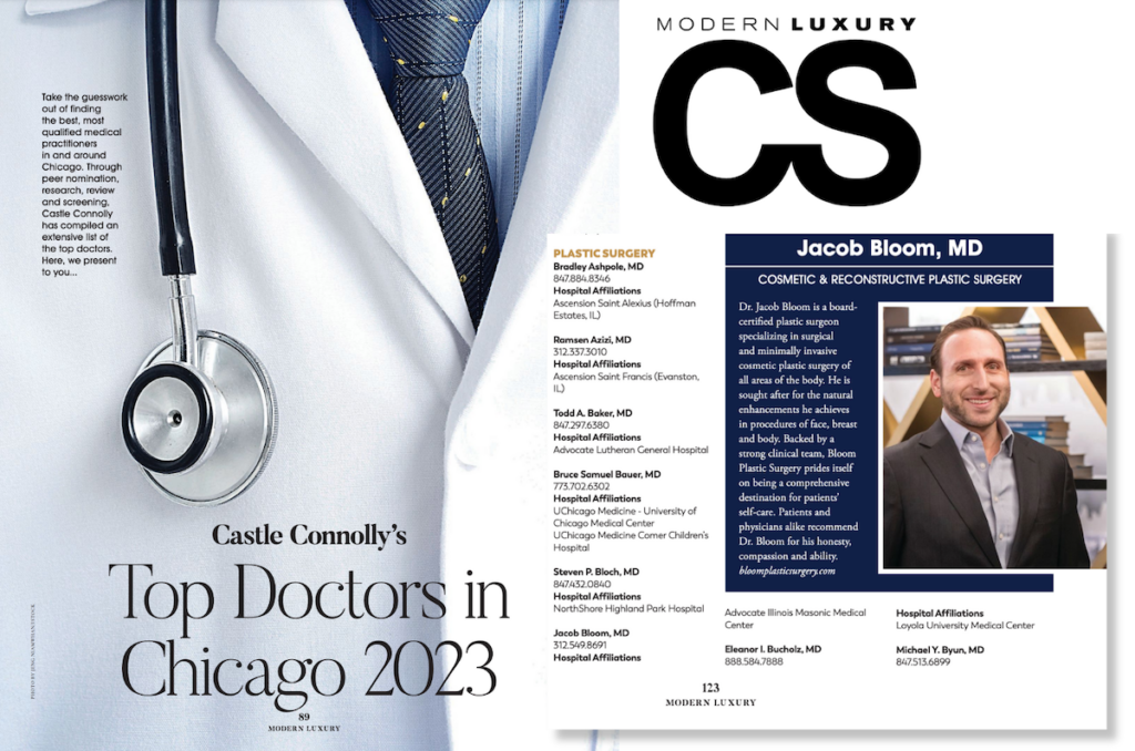 Dr. Bloom feature in Top Doctors in Chicago 2023 April Issue of CS Magazine
