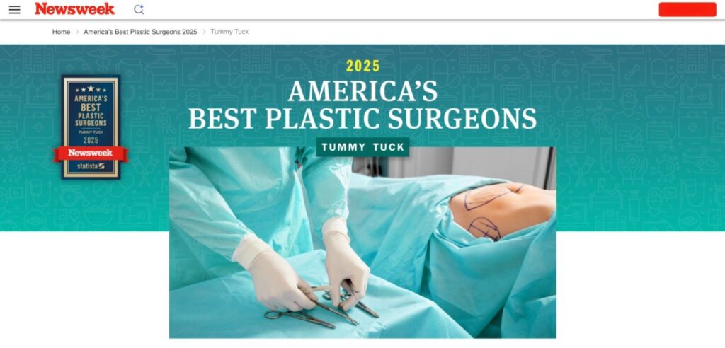 Dr. Jacob Bloom has been named one of America’s Best Plastic Surgeons in the Tummy Tuck category by Newsweek for 2025.