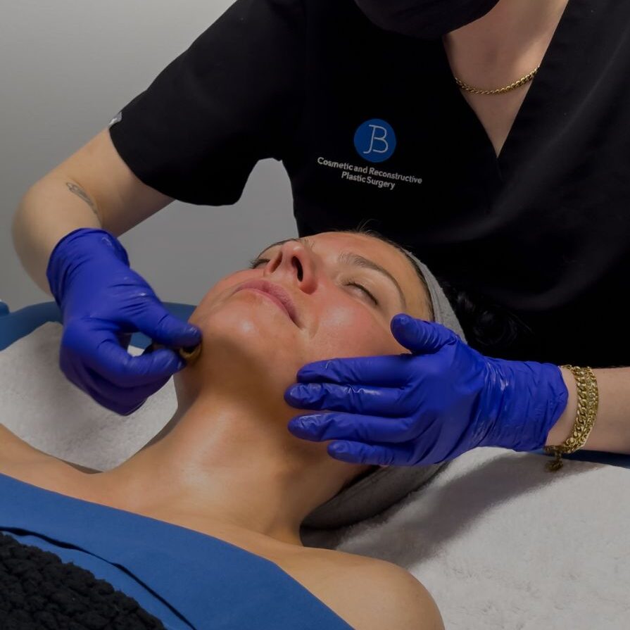 Patient receiving VI Peel treatment at Bloom Plastic Surgery in Chicago.